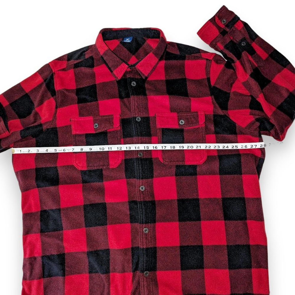 Red & Black Large Check Flannel Shirt George Soft Lightweight Mens 3XL 54-56 - Picture 2 of 8